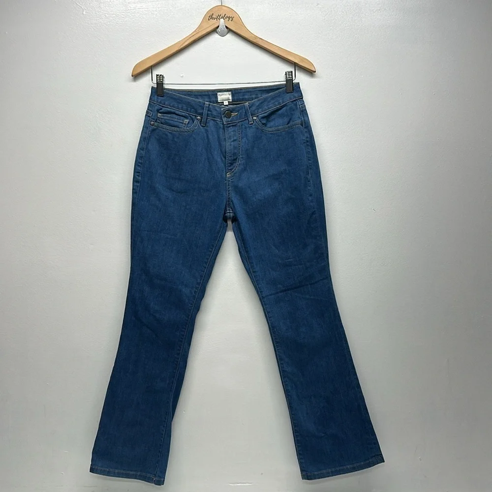 Ann Mashburn Jeans Straight Leg 5 Pocket Denim Pants Cotton Stretch Blue Size 27